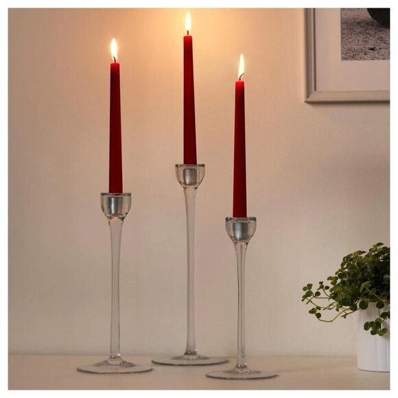 IKEA VINTER red taper candles 9" - Picture 3 of 6